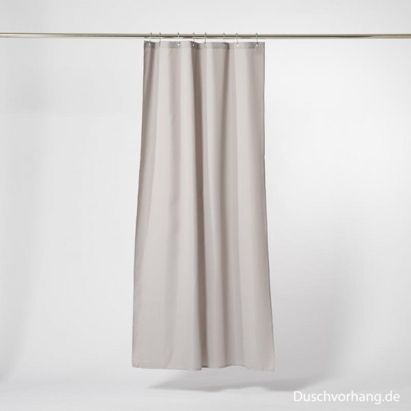 Textil Duschvorhang grauen aus Trevira Stoff auf Duschvorhangstange
