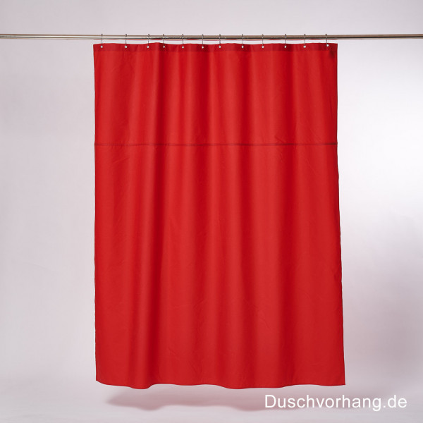 Textil Duschvorhang rot 180x200 aus Baumwolle gewachst für begehbare Dusche und Bad